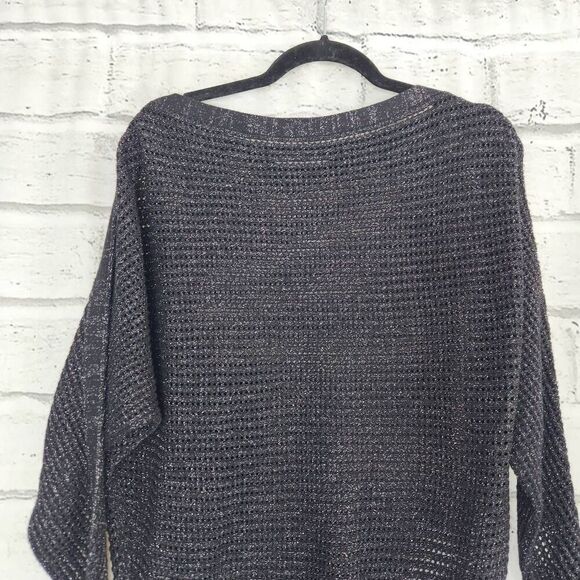 AllSaints Women Black Sheer Open Knit Elle Metallic Pullover Size XS - Picture 8 of 13
